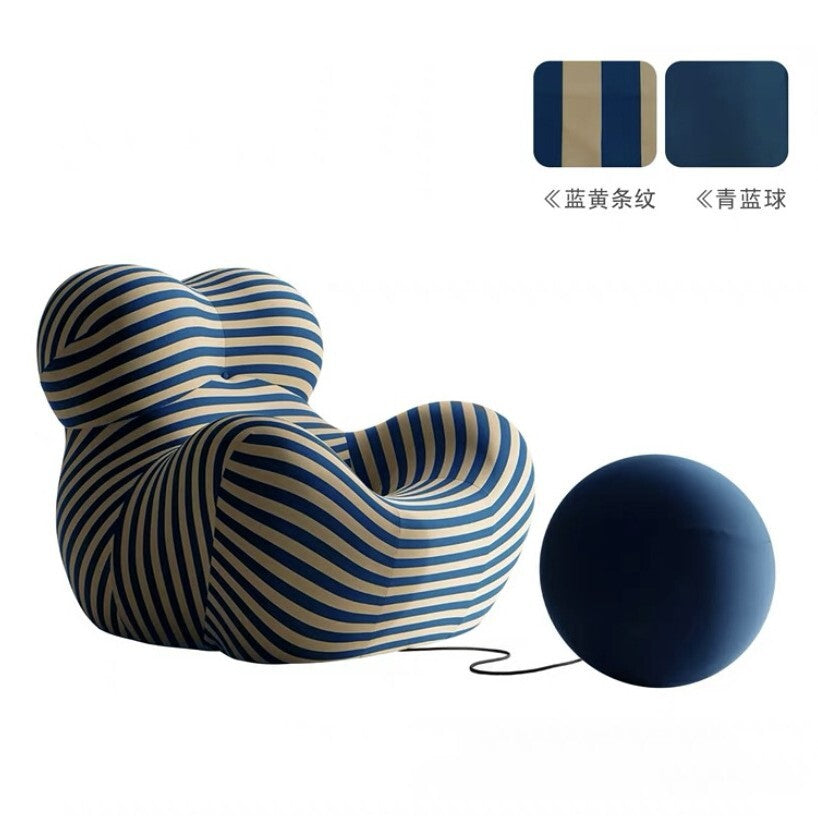 Luxury Lazy Sofa Chair Stretch Knit Fabric 45D High Resilience Sponge