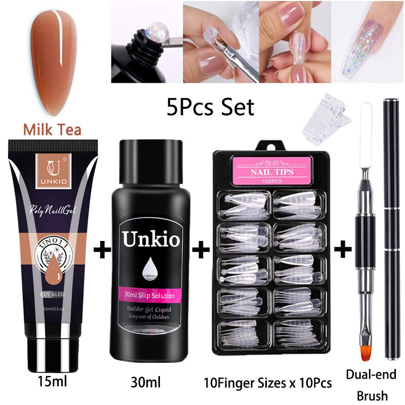 15ml Extension Gel Nail Polish Semi Permanent UV Hard Gel Nails Finger Prolong