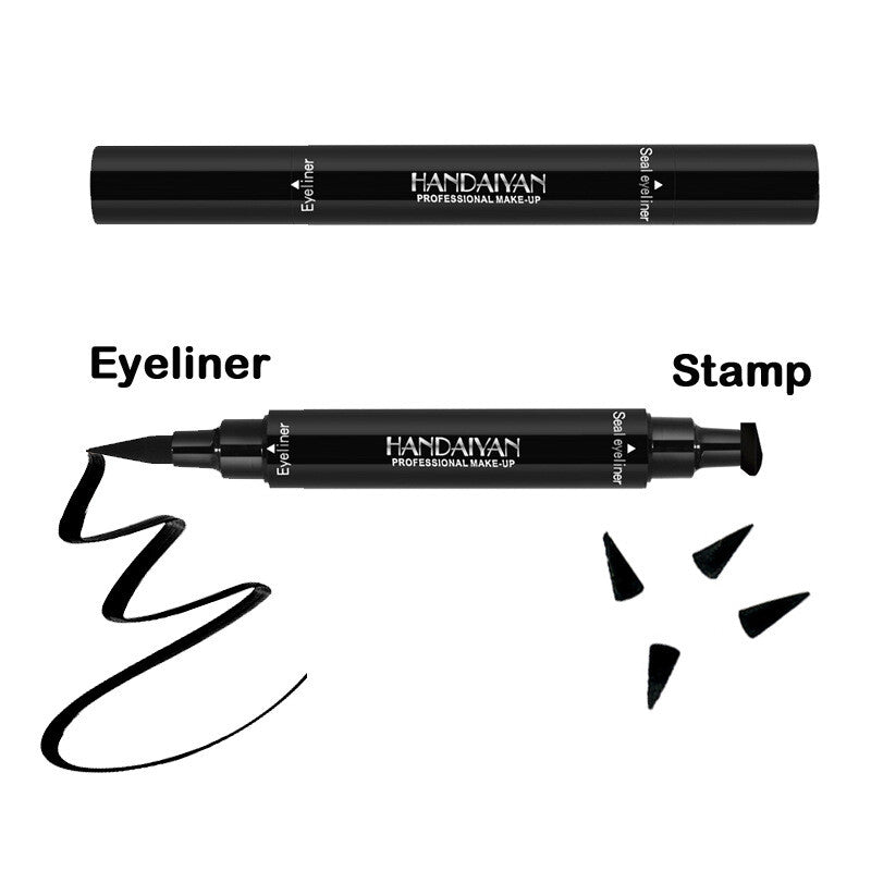 Dual-Ended Stamp Eyeliner Black Waterproof Sweatproof Long Lasting Eye Makeup