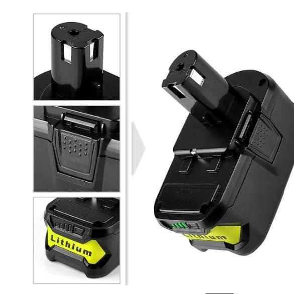 Replacement 18V Li-ion Battery for RYOBI P103 P108 Cordless Drill Power Tools
