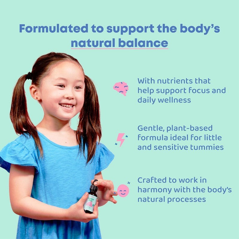 Kids Zeolite Drops with Vitamin D3 & B12, Natural Berry Flavor Liquid Support