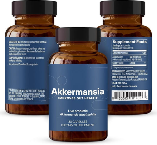 Akkermansia Probiotic to Increase GLP-1 with Prebiotic Fiber 30Capsules