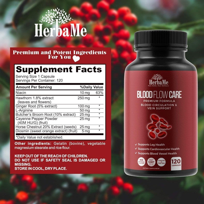 Circulation Support Supplement with Niacin L Arginine for Cardiovascular Health
