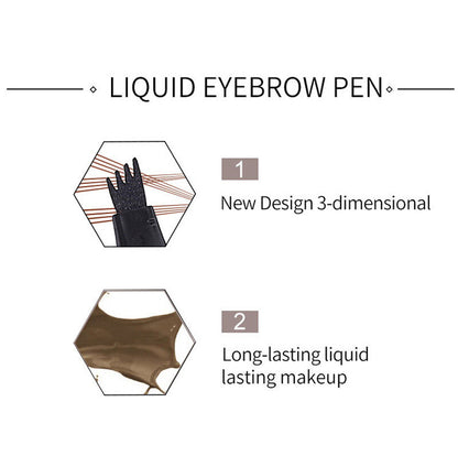 4-Prong Liquid Brow Pen - Ultra-Fine Tip,Eyebrow Liner, Waterproof Long Lasting