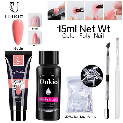 Poly Nail Acrylic Gel Kit 15ml Clear Crystal Builder Colors with Nail Gel Polish