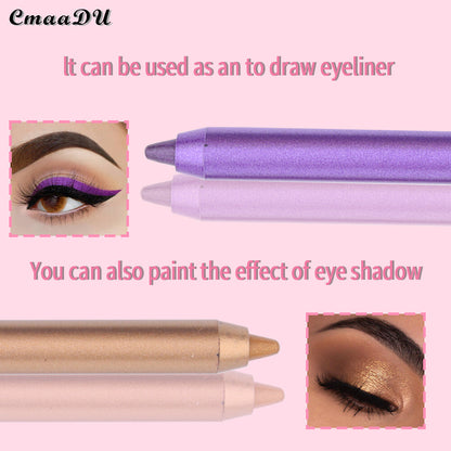 12 Colors Lying Silkworm Pen Eye Shadow Eyeliner Pen Waterproof Long Lasting
