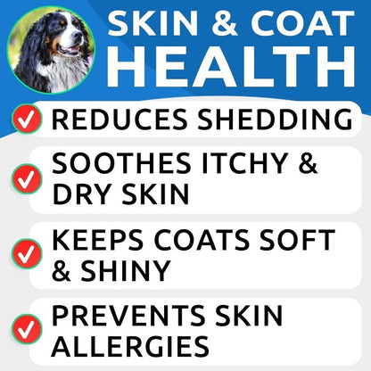 Omega 3 for Dogs with Salmon Oil for Healthy Skin & Coat and Joint Support