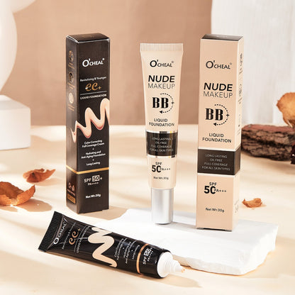 CC BB Cream SPF50+ PA+++ Color Correcting Brightening Makeup Base Sunscreen