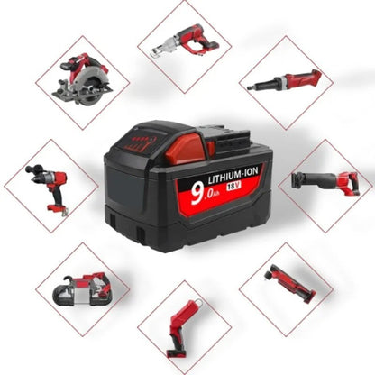 Compatible with Milwaukee M18 18V Li-ion Battery for Impact Wrench Power Tools