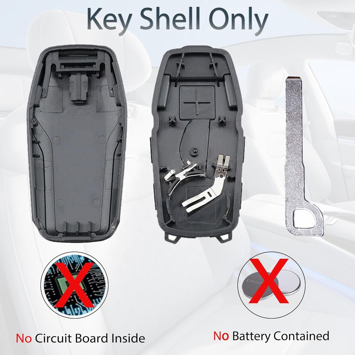 Key Fob Shell Case For Ford/Lincoln Replacement Fits 5 Button Pad Cover