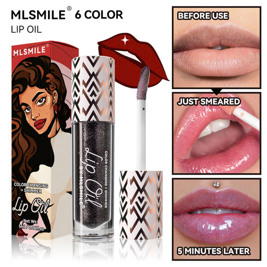 Lip Gloss Temperature Color Changing Lip Oil Tinted Moisturizing Long-Lasting