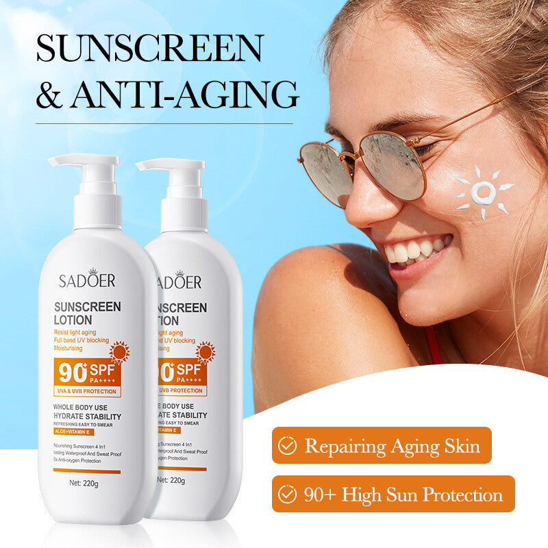 220g SPF90+ PA++++ Anti-aging Sun Protection Sunscreen Skincare Milk Full Body