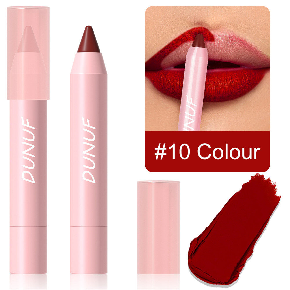 18-Color Matte Lip Pencil Gloss - Waterproof Long Lasting Smudge Proof Non-Stick