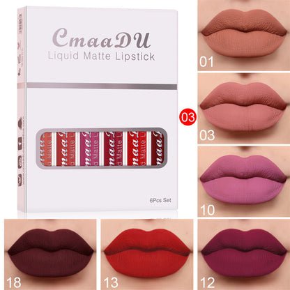 6pcs Matte Liquid Lipstick Set Lip Gloss💄 Smudge Proof & Waterproof🌸 Gift Box