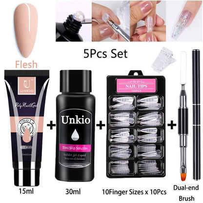 15ml Extension Gel Nail Polish Semi Permanent UV Hard Gel Nails Finger Prolong
