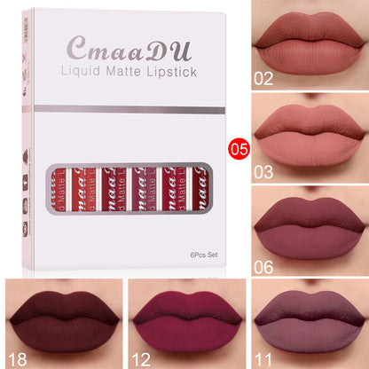 6pcs Matte Liquid Lipstick Set Lip Gloss💄 Smudge Proof & Waterproof🌸 Gift Box