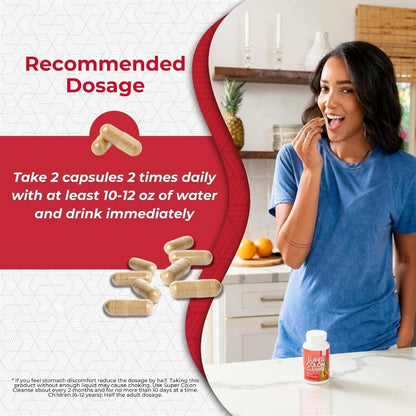 Gentle Colon Cleanse with Psyllium Husk and Probiotics Digestive Health Support