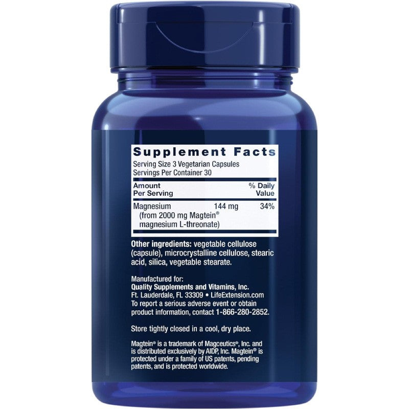 Magnesium L Threonate Capsules 90ct for Brain Memory and Cognitive Support