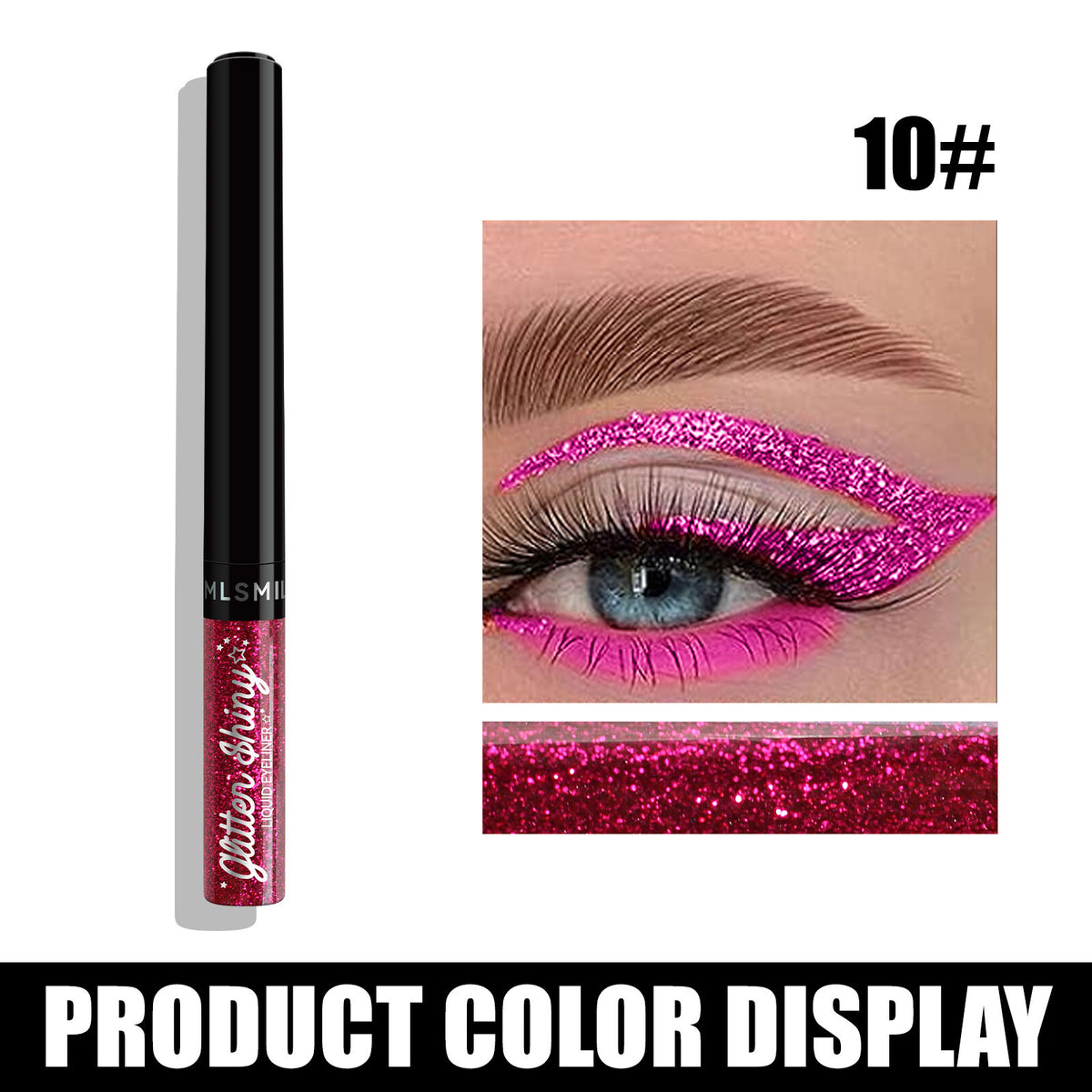 Glitter Liquid Eyeliner Pen - Metallic Shine Waterproof Smudge-Proof, Vibrant