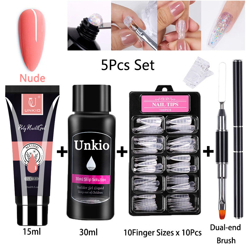 15ml Extension Gel Nail Polish Semi Permanent UV Hard Gel Nails Finger Prolong