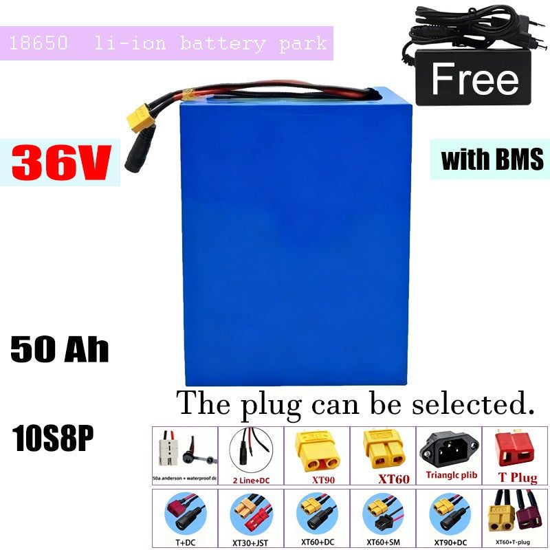36V 50Ah 10S8P Li-ion Battery Pack with BMS for High-Power E-Bike E-Scooter