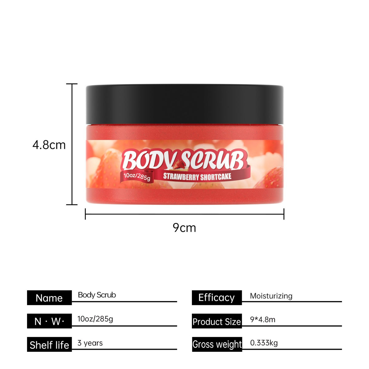 Strawberry Vanilla Body Scrub Exfoliators - Exfoliating KP Treatment Smooth Skin