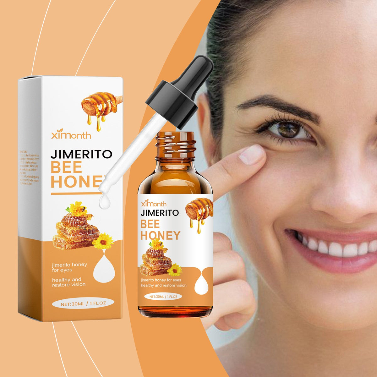 Jimerito Bee Honig für Augen Jimerito klare Augentropfen für Augen bestreiten