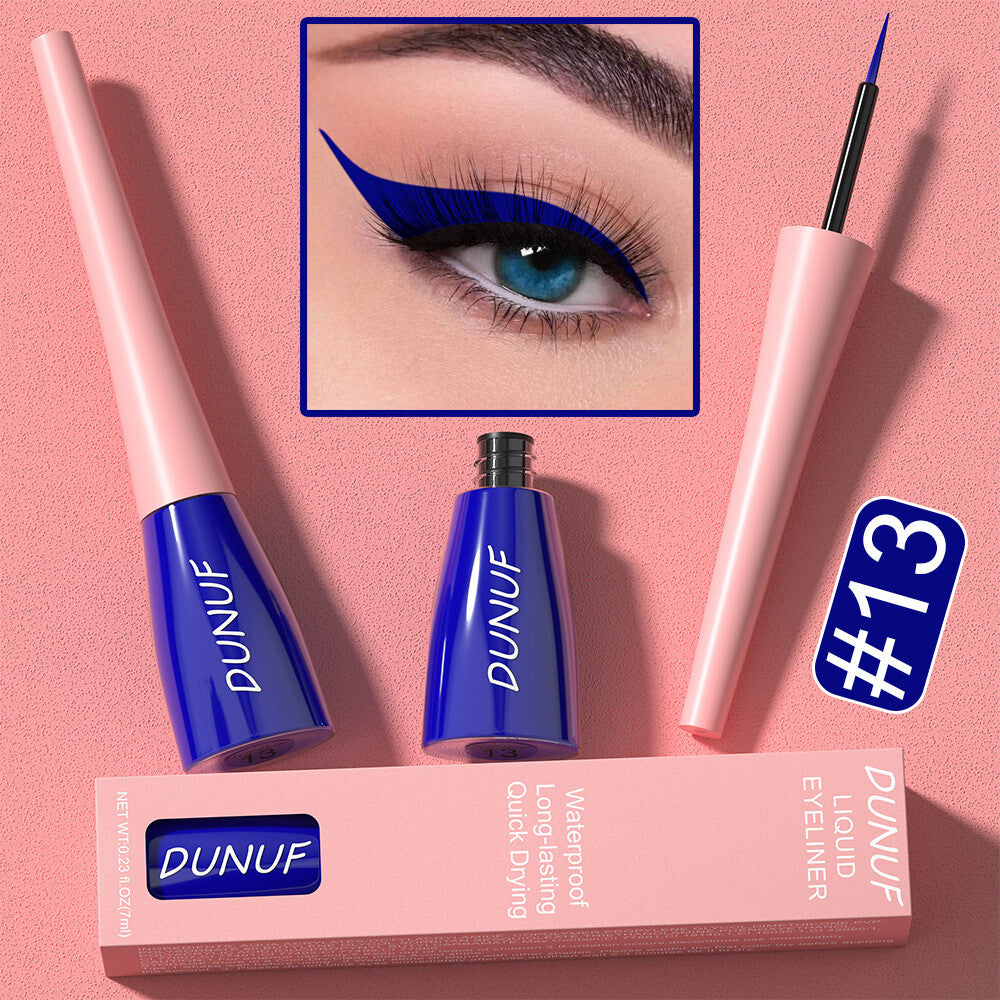 8Color Waterproof Liquid Eyeliner Vibrant Longwear Smudge-Proof Makeup for Women