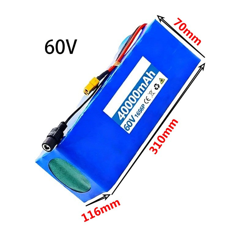 60V 40Ah 16S6P Li-ion Battery High Capacity with BMS for E-Bike Motorcycle