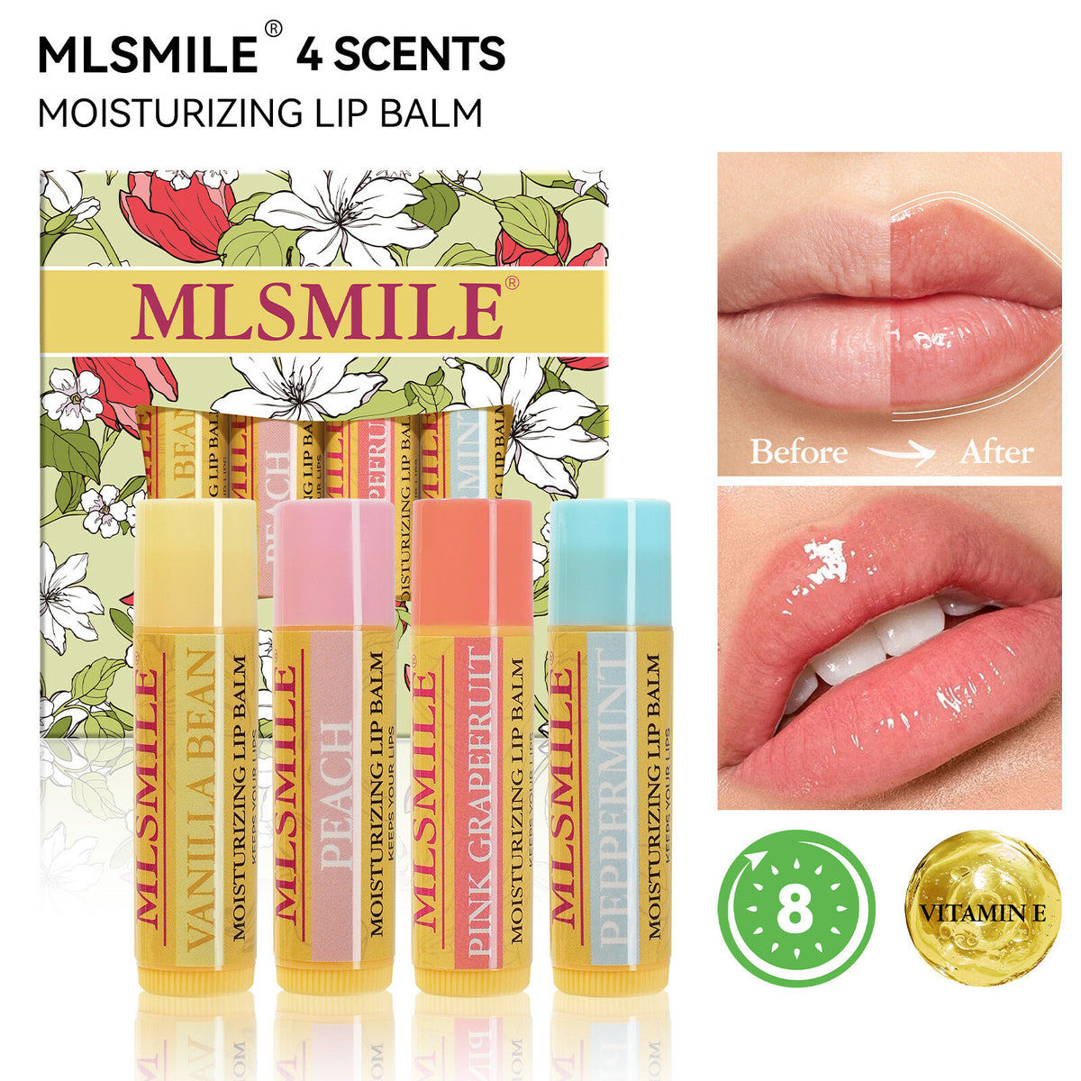 Vitamin E Watery Crystal Clear Jelly Lip Oil Lip Balm Moisturizing Fruit Flavor