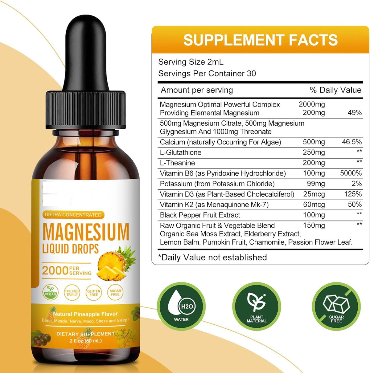 2Pack Magnesium Complex Supplement for Sleep Support Muscle Recovery and Energy
