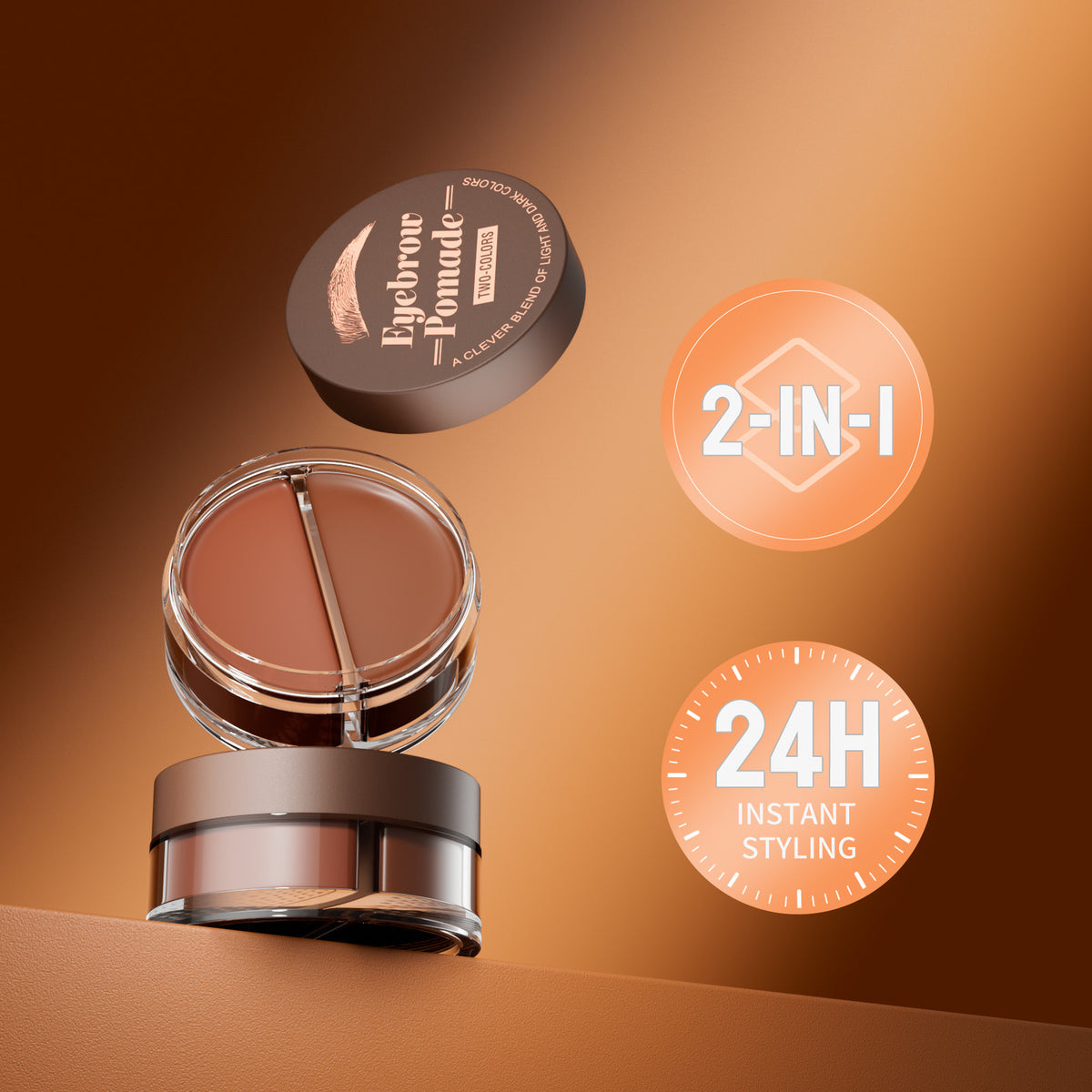 2-Tone 3D Brow Gel Eyebrow Mascara Natural Gradient Waterproof Smudge-Proof