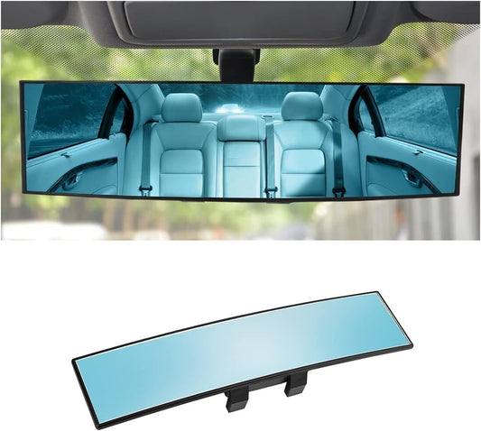 Car Rearview Mirror, 12 Inch Panoramic Wide Angle Anti-Glare, Clip on Auto, HD