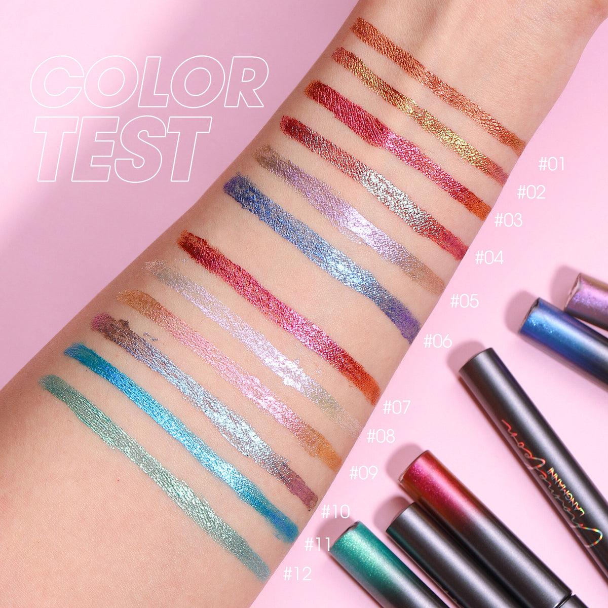 6-Color Glitter Eyeliner Gift Set - Quick-Dry, Waterproof Party Makeup for Women