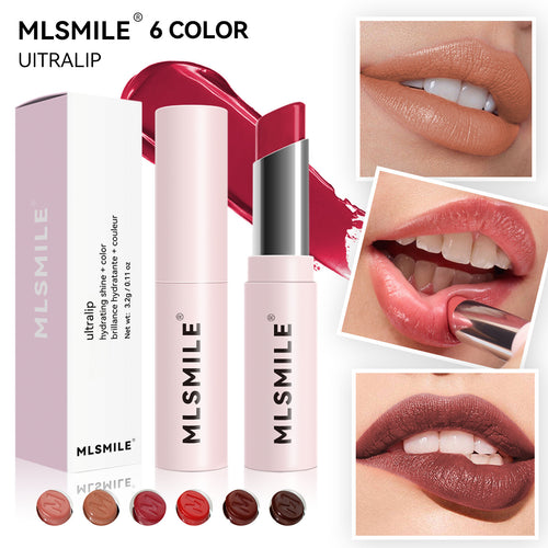 Long-lasting Moisturizing Lipstick Pigmented, 6 Colors Brightening Easy to Apply