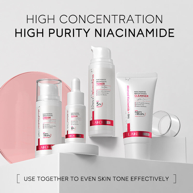 Skin Care Sets 4pcs Gift Box Niacinamide Toner Serum Cream facial cleanser