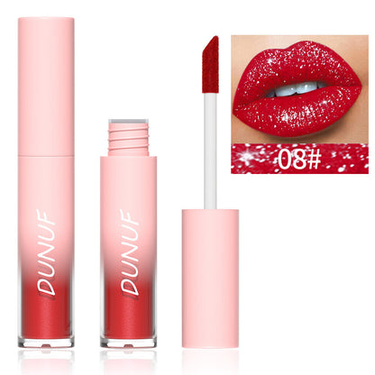18-Color Diamond Lip Gloss - Glitter Shine, Waterproof, Long Lasting Vagen