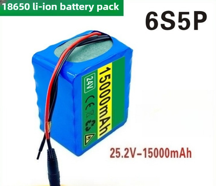 24V 15Ah 6S5P Li-ion Battery Pack for Electric Bicycle E-Scooter Wheelchair