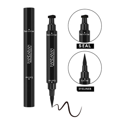 Dual-Ended Stamp Eyeliner Black Waterproof Sweatproof Long Lasting Eye Makeup