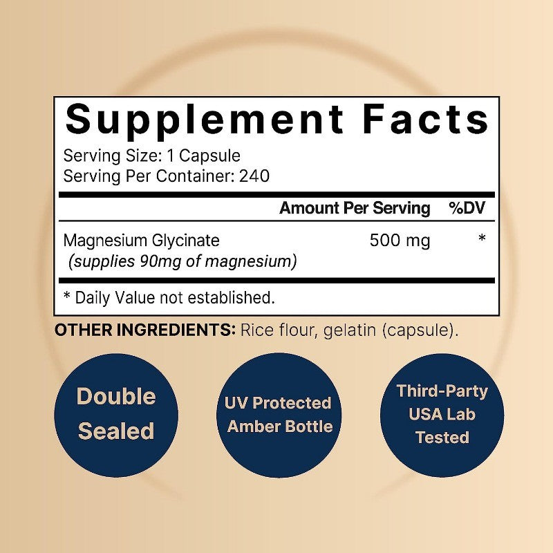 Magnesium Glycinate Capsules Stress Relief Relaxation Support