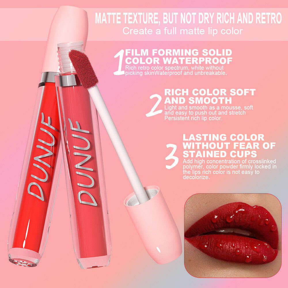 Matte Velvet Liquid Lipstick 25 Colors Lip Gloss Waterproof Non-Sticky