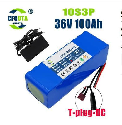36V 100Ah Li-ion Battery Pack with BMS for 250W-500W Electric Scooter E-Bike