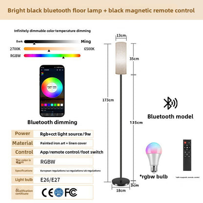 LED Floor Lamp High-end Bedroom Bedside Table Lamp RGB Bluetooth Dimming