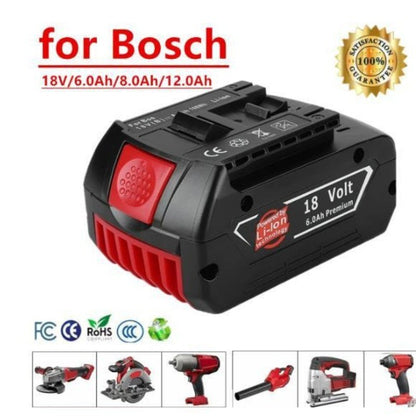 18V 12Ah Lithium Battery Compatible with BOSCH Power Tools and Charger