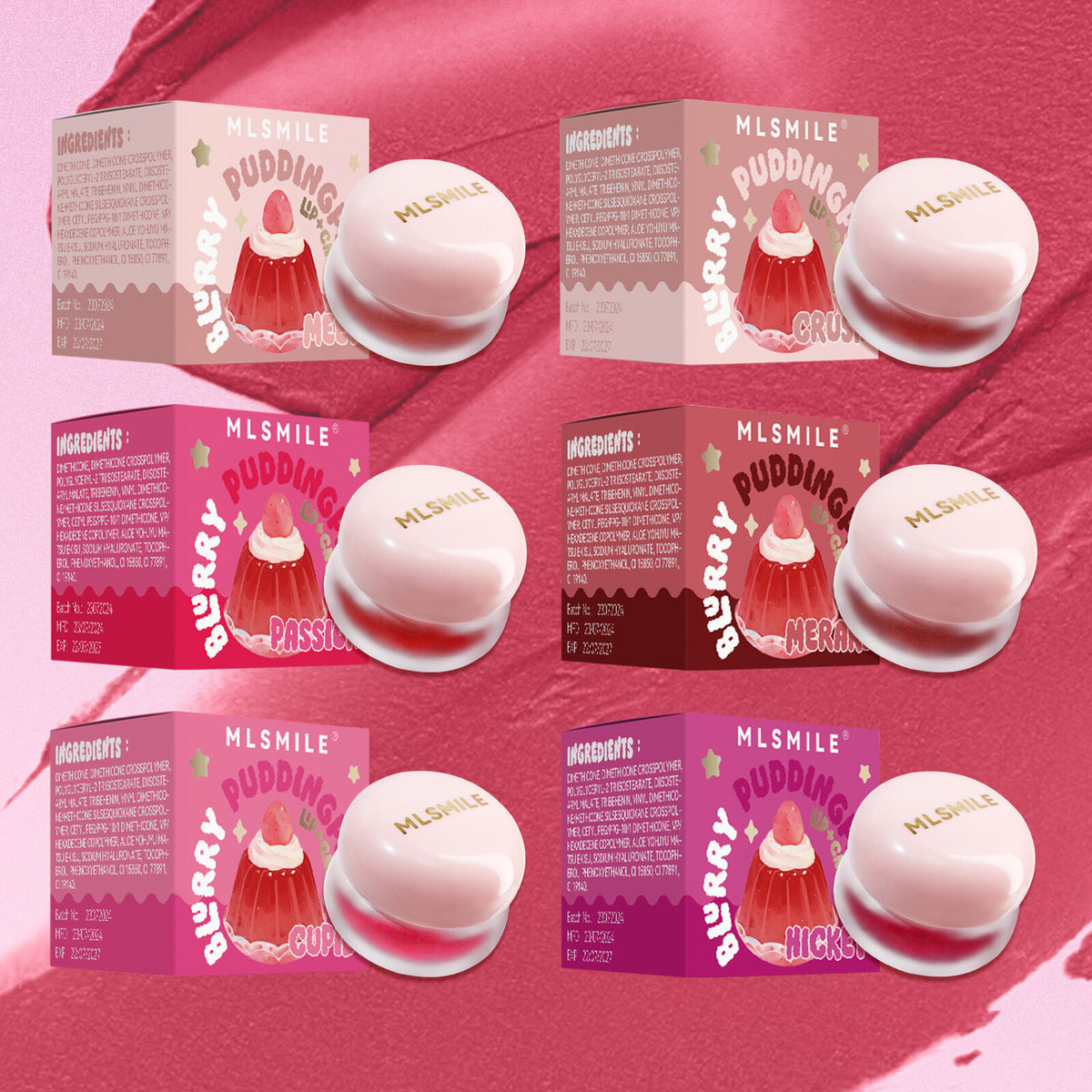 Matte Velvet Lip Gloss 6 Colors 2in1 Jelly lip mud powder blusher cream Lipstick