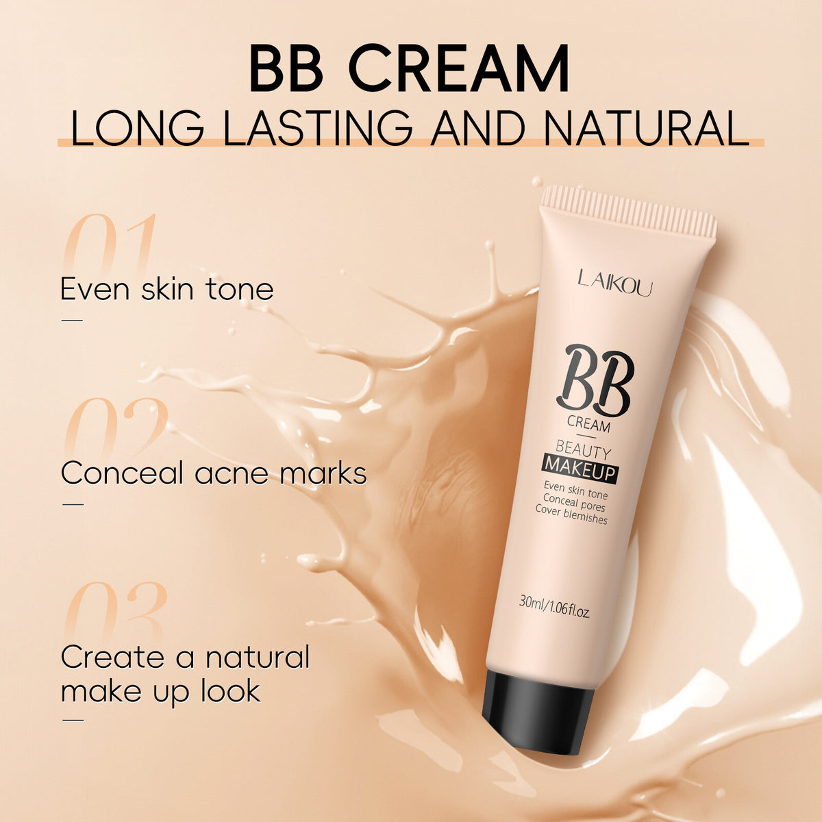 1.06oz BB Cream 9 colors Makeup Base Cover Flaws Oil Control Anti-Aging