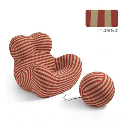 Luxury Lazy Sofa Chair Stretch Knit Fabric 45D High Resilience Sponge