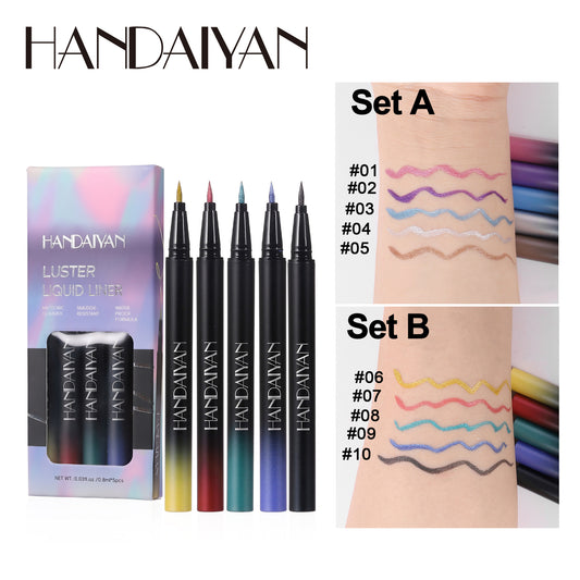 5-Color Shimmer Eyeliner Gift Set · Pearl Waterproof & Sweat-Resistant