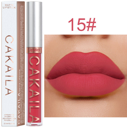 18-Color Matte Liquid Lipstick - Waterproof Smudge-Proof, Long-Lasting Lip Gloss