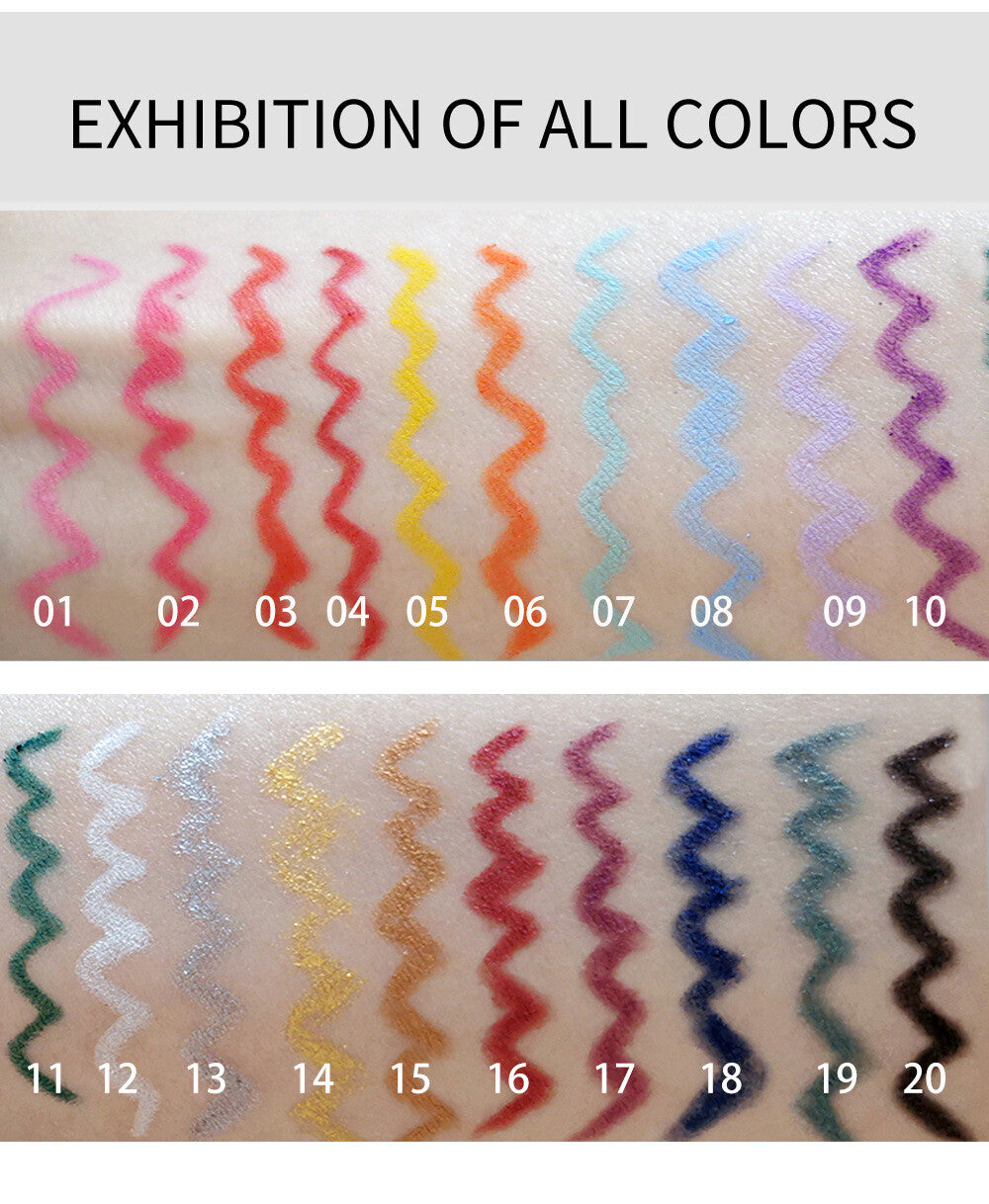 20-Color Waterproof Eyeliner Gift Set Quick-Dry Matte Colorful Makeup for Women